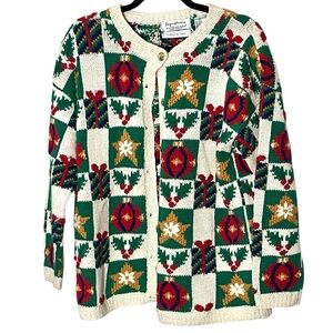 Vintage Northern‎ Isles Christmas Sweater Handknit Medium